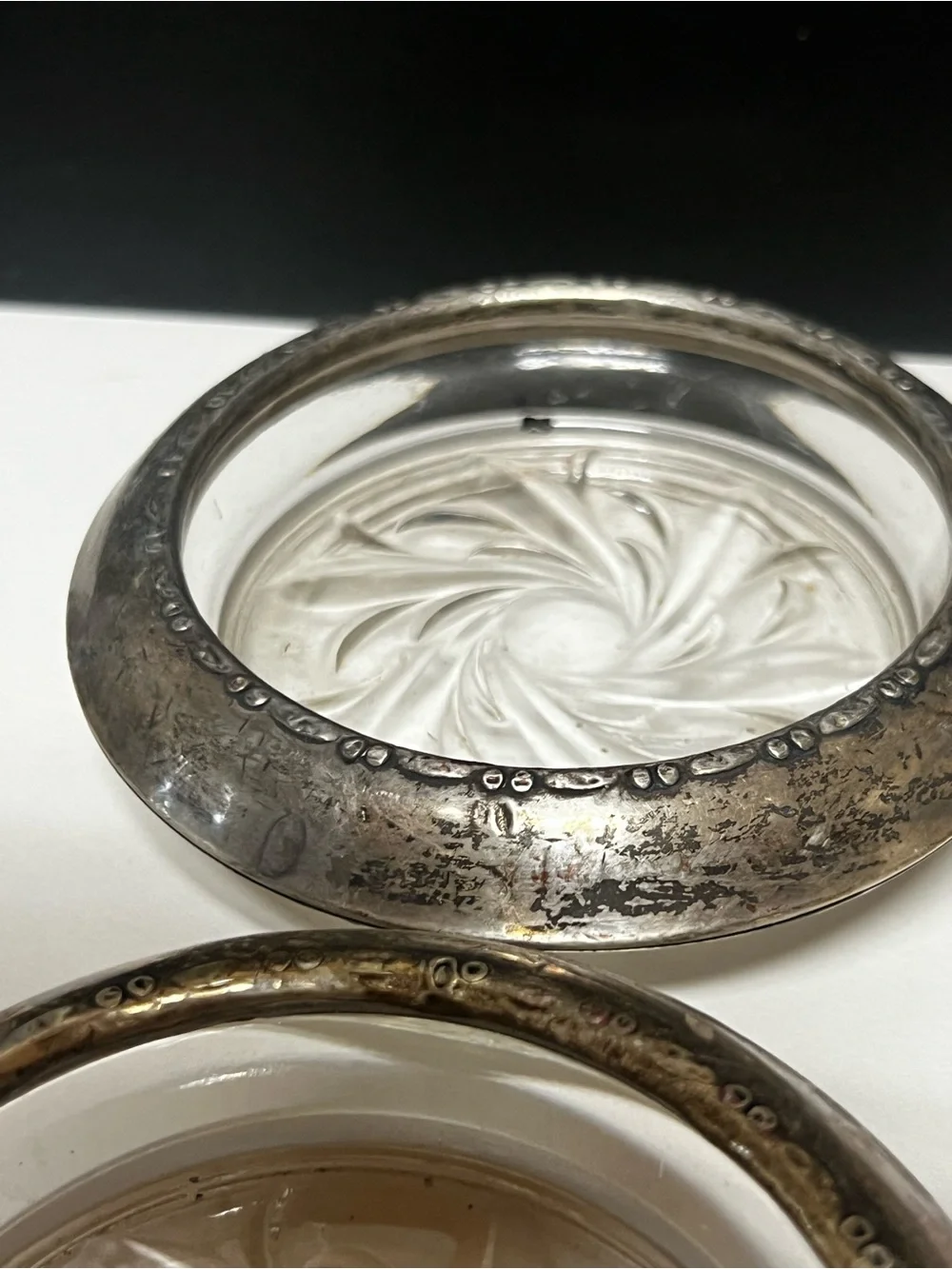 Vintage Set 4 Amston Sterling Silver Coasters